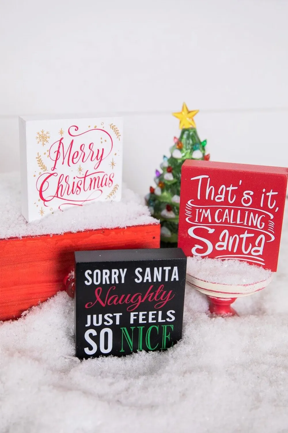 Decorator's Warehouse 4” Wood Holiday Sign > Christmas Accents|Christmas Decor