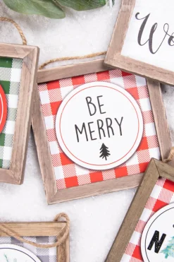 Decorator's Warehouse 5.5” Wood Holiday Sign Ornament > Christmas Ornaments|Farmhouse