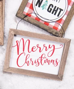 Decorator's Warehouse 5.5” Wood Holiday Sign Ornament > Christmas Ornaments|Farmhouse