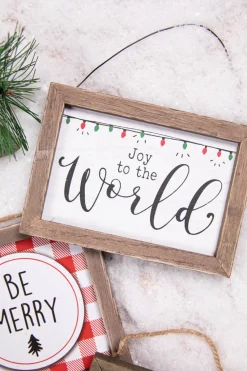 Decorator's Warehouse 5.5” Wood Holiday Sign Ornament > Christmas Ornaments|Farmhouse