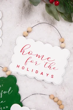 Decorator's Warehouse 6.6” Wood Holiday Sign Ornament > Christmas Ornaments|Christmas Accents