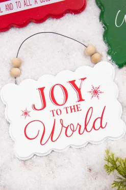 Decorator's Warehouse 6.6” Wood Holiday Sign Ornament > Christmas Ornaments|Christmas Accents