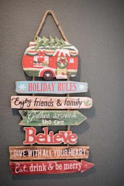 Decorator's Warehouse 22.4” Wood Holiday Sign w/ Vehicle > Christmas Decor