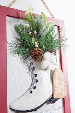 Decorator's Warehouse 18" Wood Holiday Skate Hanging Wall Art > Sale|Christmas Sale