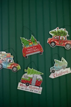 Decorator's Warehouse 7.8” Wood Holiday Vehicle Christmas Ornaments > Christmas Ornaments|Farmhouse