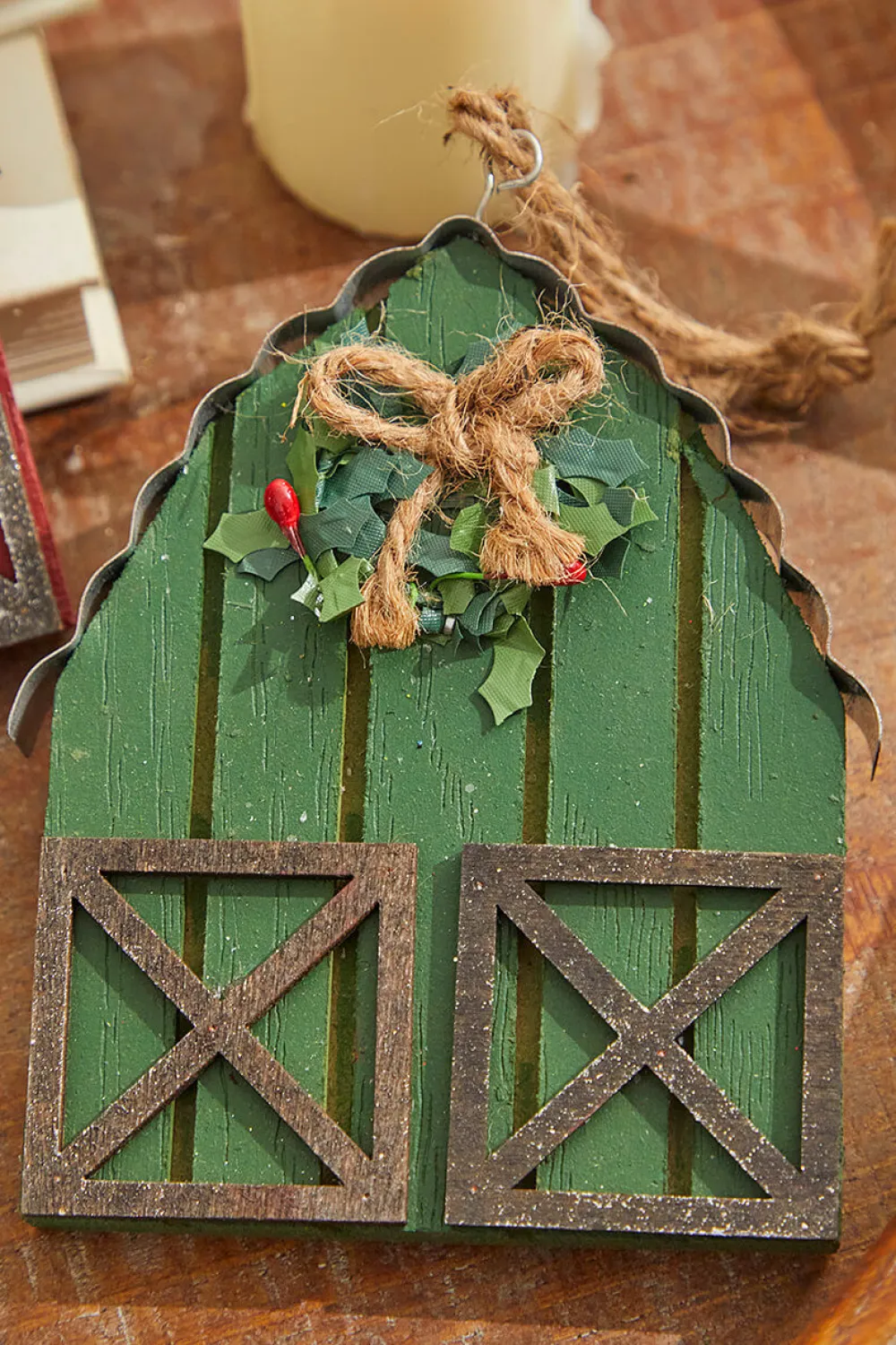 Decorator's Warehouse 6" Wood & Metal Holiday Barn Ornaments > Christmas Ornaments|Farmhouse