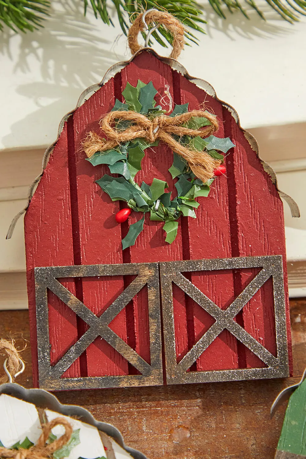 Decorator's Warehouse 6" Wood & Metal Holiday Barn Ornaments > Christmas Ornaments|Farmhouse