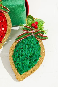 Decorator's Warehouse 8" Wood & Sequin Drop Ornament > Christmas Ornaments|Traditional