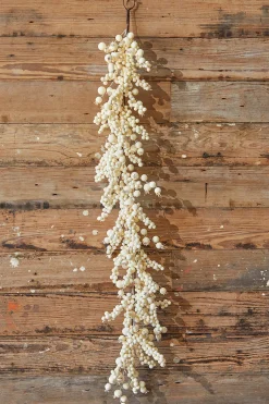 Decorator's Warehouse 4' WP Cream Weathered Berry Garland > Fall Decor|Fall Decor