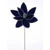 Decorator's Warehouse 22” x 11.5" Blue/Silver Velvet Poinsettia Stem > Nutcracker|Christmas Sale
