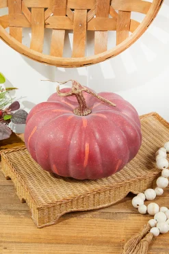 Decorator's Warehouse 9" x 5" Burgundy Latex Harvest Pumpkin with Vine > Fall Decor|Fall Decor