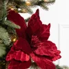 Decorator's Warehouse 22" x 13" Burgundy Poinsettia Stem > Christmas Decor|Jewel Tones