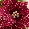 Decorator's Warehouse 20" x 12" Burgundy Sequin Poinsettia Stem > Jewel Tones|2026 New Additions