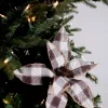 Decorator's Warehouse 20” x 13" Check Poinsettia Stem > Farmhouse|Christmas Flowers