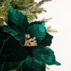 Decorator's Warehouse 22” x 13" Dark Green Poinsettia Stem > Nutcracker|Christmas Decor