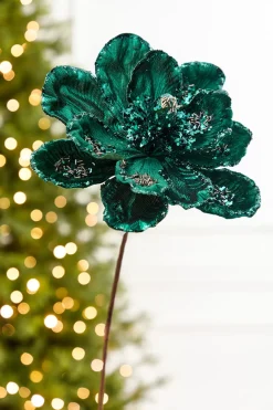Decorator's Warehouse 19" x 10" Emerald Magnolia Stem > Jewel Tones|2026 New Additions