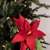 Decorator's Warehouse 24” x 12.5" Frosted Felt Retro Poinsettia Stem > Christmas Decor|Christmas Flowers