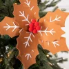 Decorator's Warehouse 22” x 12" Gingerbread Poinsettia Stem with Red Berries > Christmas Decor|Kristin'S Picks