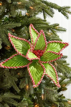 Decorator's Warehouse 24” x 12" Green Peppermint Edge Poinsettia Stem > Best Sellers|Storyville