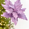 Decorator's Warehouse 19" x 13.5" Lavender Glitter Poinsettia Stem > Santa'S Sweet Shoppe|2026 New Additions