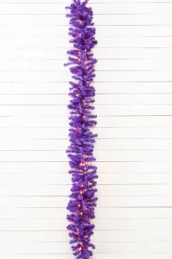 Decorator's Warehouse 9' x 12" LED Purple Garland > Christmas Decor|Outdoor Lighting