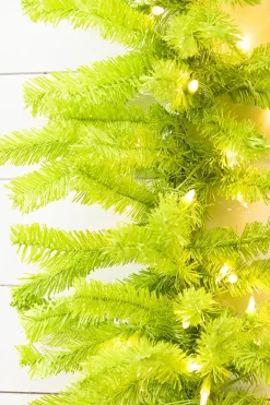 Decorator's Warehouse 9' x 14" Lime Green Garland with LED Lights > Christmas Decor|Outdoor Lighting