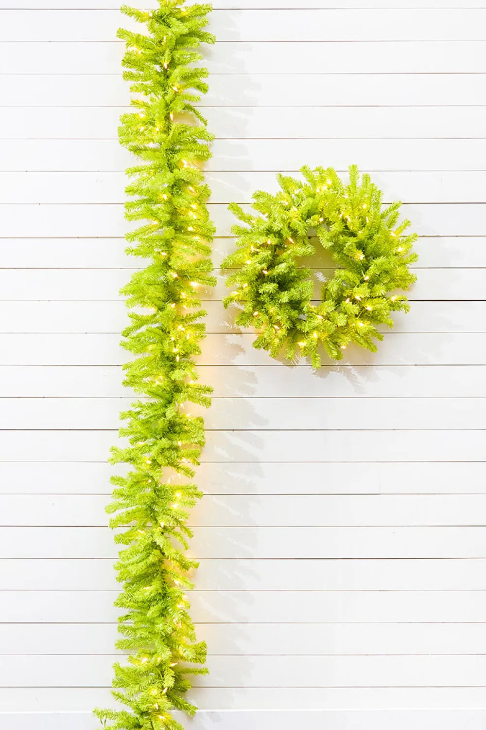 Decorator's Warehouse 9' x 14" Lime Green Garland with LED Lights > Christmas Decor|Outdoor Lighting