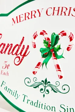 Decorator's Warehouse 18" x 10" Metal Candy Cane Sign > Christmas Decor|Christmas Accents