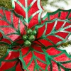 Decorator's Warehouse 20" x 12" Metallic Poinsettia > Christmas Decor|Christmas Flowers
