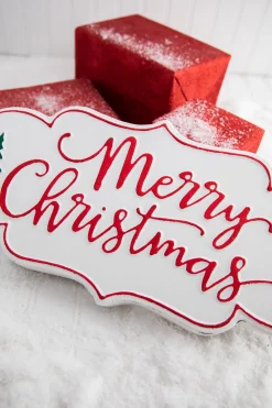 Decorator's Warehouse 18" x 9” Metal Merry Christmas Wall Piece > North Pole Party