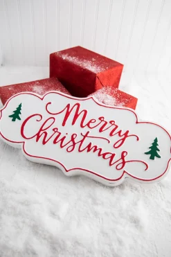 Decorator's Warehouse 18" x 9” Metal Merry Christmas Wall Piece > North Pole Party