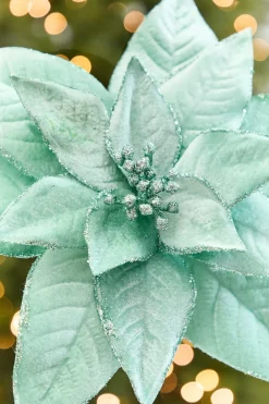 Decorator's Warehouse 24" x 13" Mint Poinsettia Stem > Christmas Decor|2026 New Additions