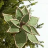 Decorator's Warehouse 19" x 12" Natural Green Poinsettia Pick > Farmhouse|Christmas Flowers