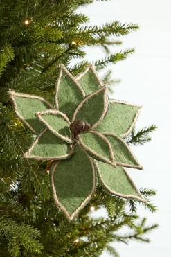 Decorator's Warehouse 19" x 12" Natural Green Poinsettia Pick > Farmhouse|Christmas Flowers