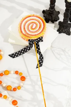 Decorator's Warehouse 23" x 5" Orange and White Lollipop Spray > Halloween|Halloween