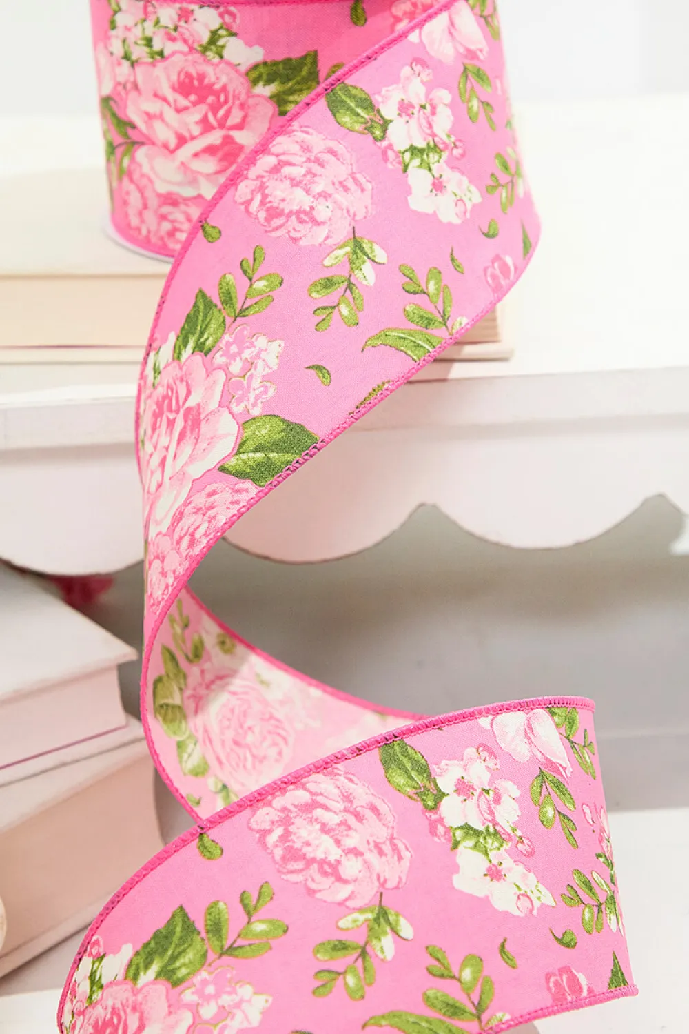 Decorator's Warehouse 2.5”x10 Pink Spring Floral Ribbon > Easter Decor|Easter Decor