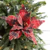 Decorator's Warehouse 22" x 14" Plaid Poinsettia Stem > Farmhouse|Christmas Flowers