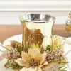 Decorator's Warehouse 6" x 8" Poinsettia Centerpiece > Gold & Champagne|Natural Elegance