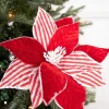 Decorator's Warehouse 22” x 12" Red and White Poinsettia Stem > Christmas Decor|Believe