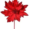 Decorator's Warehouse 22” x 10.5" Red Metallic Glitter Edge Poinsettia Stem > Nutcracker|Christmas Decor