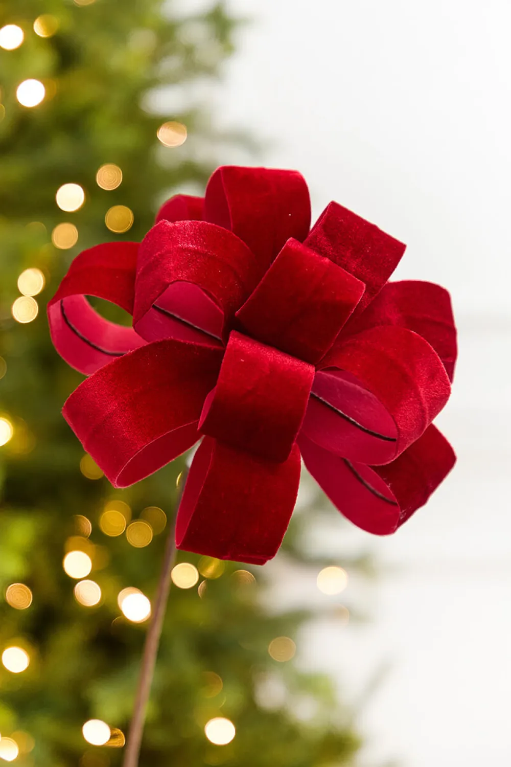 Decorator's Warehouse 20" x 8” Red Velvet Ribbon Stem > Nutcracker|Retro Brites