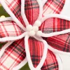 Decorator's Warehouse 19" x 12.5" Red & White Black Plaid Poinsettia Pick > Christmas Flowers|Christmas Decor