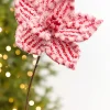 Decorator's Warehouse 20" x 11" Red & White Poinsettia Stem > Christmas Decor|2026 New Additions