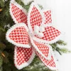 Decorator's Warehouse 19" x 12" Red & White Polka Dot Poinsettia Stem > Christmas Decor|Valentine'S Decor
