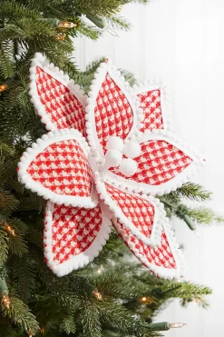 Decorator's Warehouse 19" x 12" Red & White Polka Dot Poinsettia Stem > Christmas Decor|Valentine'S Decor