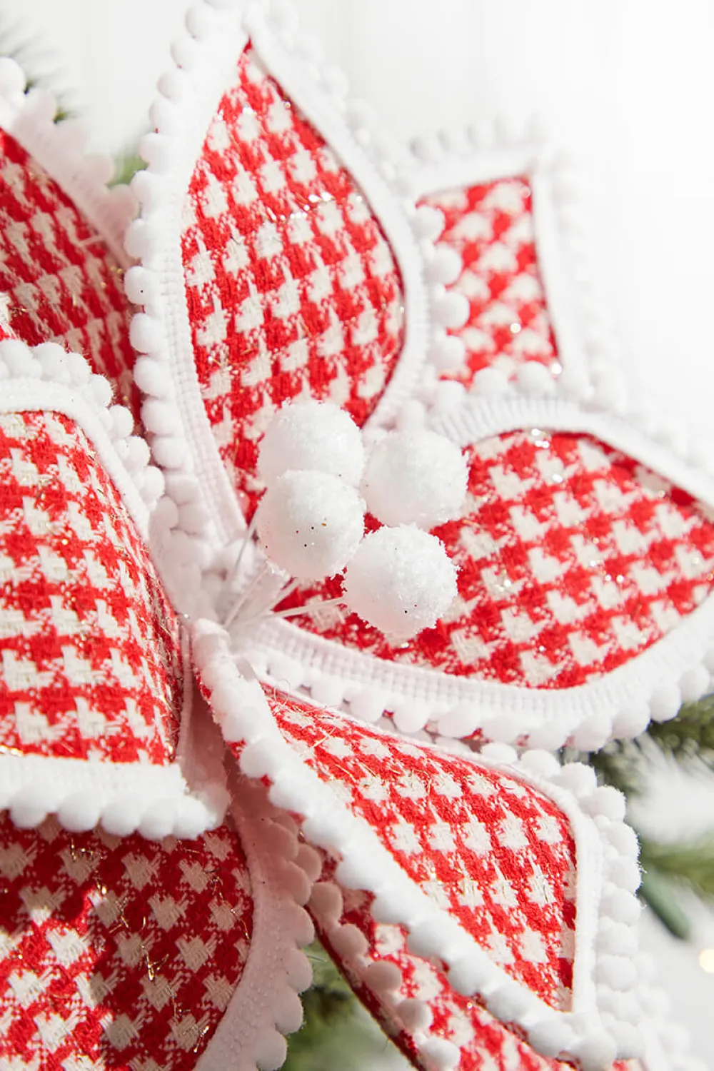 Decorator's Warehouse 19" x 12" Red & White Polka Dot Poinsettia Stem > Christmas Decor|Valentine'S Decor