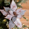 Decorator's Warehouse 22” x 12" Reindeer Check Poinsettia Stem > Winter Woodland|Christmas Sale