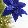 Decorator's Warehouse 24" x 13" Royal Blue Poinsettia Stem > Nutcracker|Christmas Decor