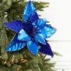 Decorator's Warehouse 22” x 12” Royal Blue Velvet Poinsettia Stem > Nutcracker|Christmas Sale