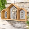 Decorator's Warehouse 20” x 29” Rustic Wood & Metal Creche > Believe|Farmhouse